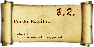 Berde Rozália névjegykártya